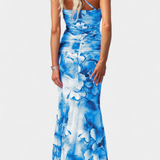 Vestido largo floral Abigail con manga única - Elegancia y estilo en cada paso