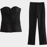 Conjunto Des Cuerpo sin Mangas y Piernas Anchas de Paesha para un Estilo Cómodo y Casual