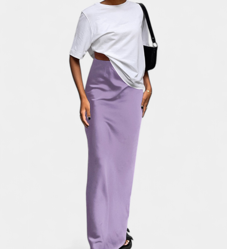 Fable Falda Maxi de Estilo Elegante con Diseño Liso y Acabado Pulido