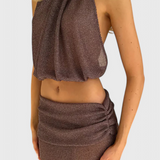 Conjunto de Dos Piezas Zhenya con Diseño Halter para un Estilo Completo