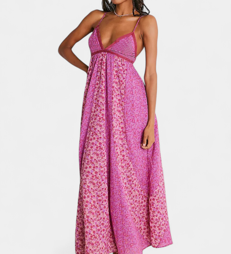 Vestido Boho Floral de Chiffon Lexa con Espalda Descubierta - Elegancia y Estilo Soñados