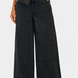 Conjunto de Denim Ludovica con Chaleco Ajustado y Pantalones de Pierna Ancha para un Estilo Moderno y Confortable