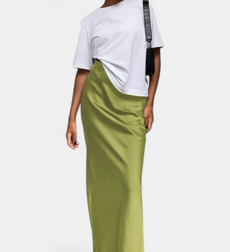 Fable Falda Maxi de Estilo Elegante con Diseño Liso y Acabado Pulido