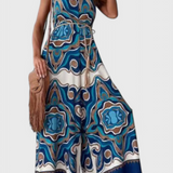 Gabriella Mono de Pierna Ancha con Estampado Audaz - Estilo Moderno y Elegante