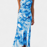 Vestido largo floral Abigail con manga única - Elegancia y estilo en cada paso