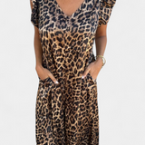 Camisa de Cuello en V con Estampado de Leopardo de la Marca Isela Mono