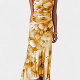 Vestido largo floral Abigail con manga única - Elegancia y estilo en cada paso