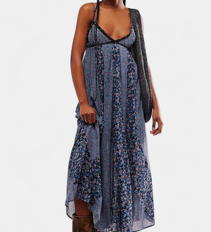Vestido Boho Floral de Chiffon Lexa con Espalda Descubierta - Elegancia y Estilo Soñados