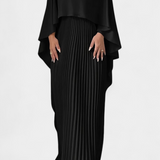 Jane Vestido Maxi de Cuello Alto con Pliegues y Mangas de Volante – Elegancia y Estilo para Cualquier Ocasión