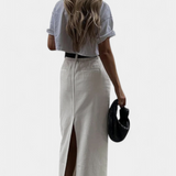 Yenifer Falda Maxi con Abertura Estilosa y Elegante