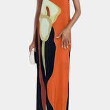 Vestido sin Tirantes con Encantador Estampado Floral de Laura