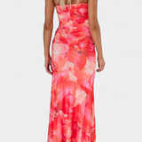 Vestido largo floral Abigail con manga única - Elegancia y estilo en cada paso