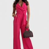 Camisa sin Mangas Montserrat Mono Elegante con Lazo y Caída Fluida