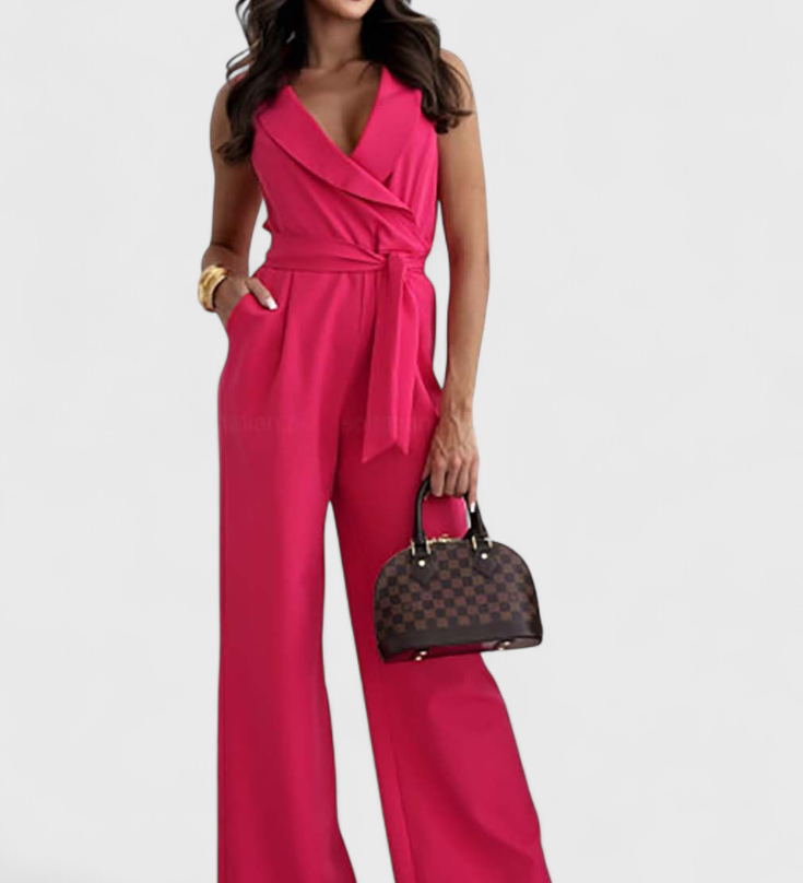 Camisa sin Mangas Montserrat Mono Elegante con Lazo y Caída Fluida