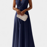 Marla – Elegante Vestido Largo con Escote en V y Corte Fluid