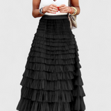 Elegante falda larga de tul con diseño vintage de Capucine