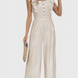 Amahle Mono de Lino con Mangas de Volante - Elegancia y Comodidad en un Solo Look