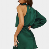 Mara Vestido Mini Drapado Asimétrico de Un Hombro para un Estilo Elegante
