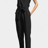 Maggie Mono Sin Mangas con Escote en V y Cintura Cruzada en Algodón, comoda y elegante