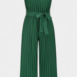 Elegante Patrizia Mono Palazzo Plisado con Cuello Halter para un estilo sofisticado