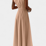 Marla – Elegante Vestido Largo con Escote en V y Corte Fluid