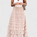 Elegante falda larga de tul con diseño vintage de Capucine