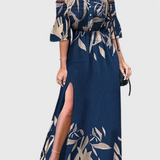 Vestido Maxi Florido Giulia com Decote Ombro a Ombro