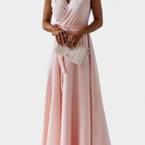 Marla – Elegante Vestido Largo con Escote en V y Corte Fluid