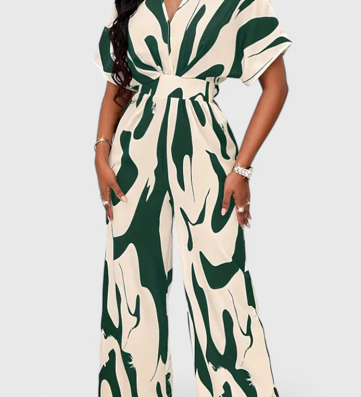 Zahara Mono Abstracto de Diseño Moderno con Cintura Ajustable