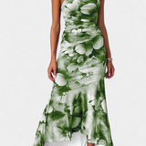Vestido largo floral Abigail con manga única - Elegancia y estilo en cada paso