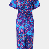 Wibia Vestido Estampado con Detalle de Fruncido Central y Mangas Volumen para un Look Elegante y Confortable