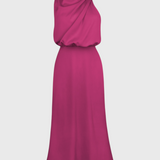 Vestido elegante Rina con cuello halter y detalles drapeados para ocasiones especiales