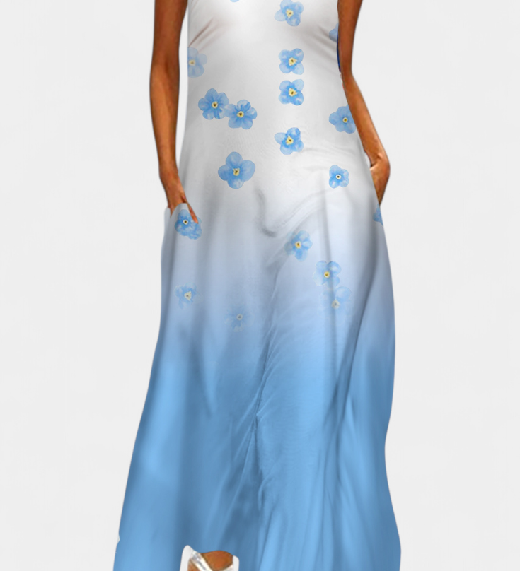 Enna Vestido Sin Mangas de Colores con Elegante Escote en V