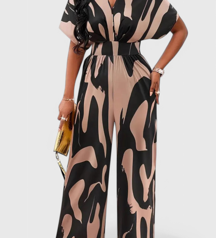 Zahara Mono Abstracto de Diseño Moderno con Cintura Ajustable