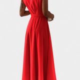 Marla – Elegante Vestido Largo con Escote en V y Corte Fluid