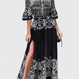 Vestido Maxi Florido Giulia com Decote Ombro a Ombro