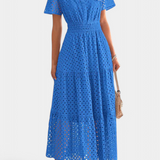 Elegante vestido maxi de encaje bordado Imani para ocasiones especiales