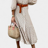 Antonia Vestido Midi Elegante con Cintura Ajustable y Detallados Botones