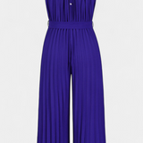 Elegante Patrizia Mono Palazzo Plisado con Cuello Halter para un estilo sofisticado
