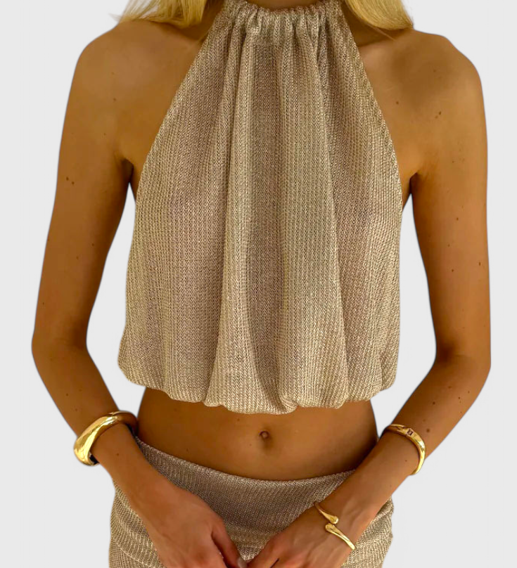 Conjunto de Dos Piezas Zhenya con Diseño Halter para un Estilo Completo