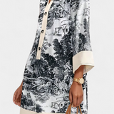 Vestido Camisero Wilma con Estampado de Paisaje - Comodidad y Estilo Únicos