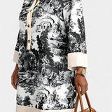 Vestido Camisero Wilma con Estampado de Paisaje - Comodidad y Estilo Únicos