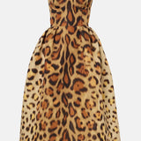 Vestido Midi Tiana Bustier de Leopardo para un Estilo Audaz y Elegante