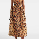 Vestido Midi Tiana Bustier de Leopardo para un Estilo Audaz y Elegante