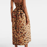 Vestido Midi Tiana Bustier de Leopardo para un Estilo Audaz y Elegante