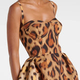 Vestido Midi Tiana Bustier de Leopardo para un Estilo Audaz y Elegante