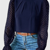 Blusa de Manga Longa Náutica Helga – Estilo Casual e Elegante