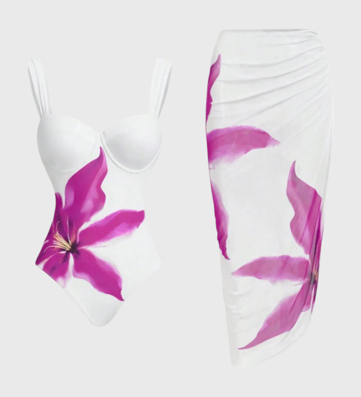 Sarah Conjunto de Baño de Dos Piezas con Diseño Floral Elegante