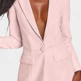 Conjunto de Blazer a Medida y Pantalones de Pierna Ancha de Estilo Elegante y Moderno