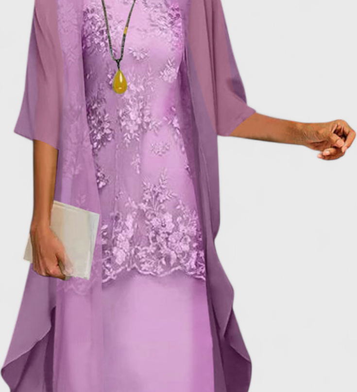 Conjunto de Vestido Apolline de Chiffon Elegante y Atemporal